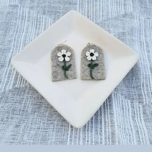 Flower polymer clay earrings
